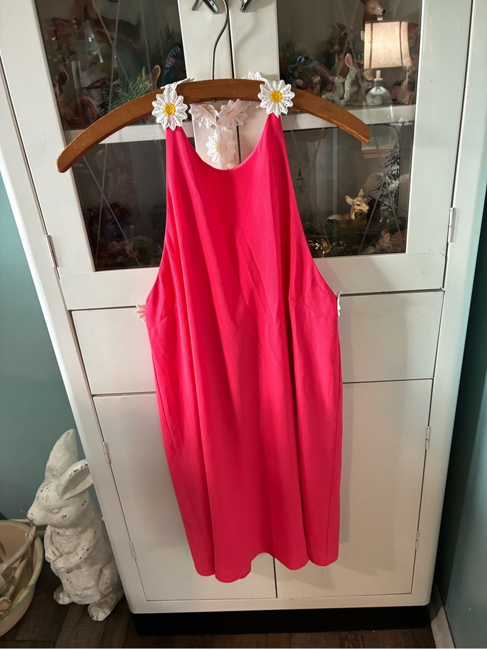 Judith March sz L Sleeveless Shift Dress Daisy Straps euc